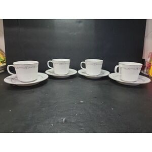 Signature Collection Saucer and Cup Set, Petite Bouquet, Set‎ of 4, Fine China